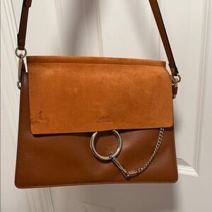 Chloe brand new classic Orange and Brown Leather Shoulder Bag
